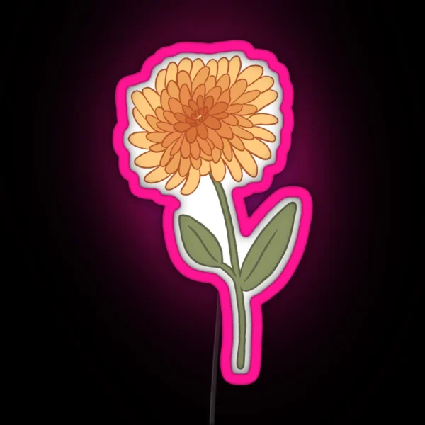 November Chrysanthemum RGB Neon Sign