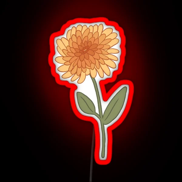 November Chrysanthemum RGB Neon Sign