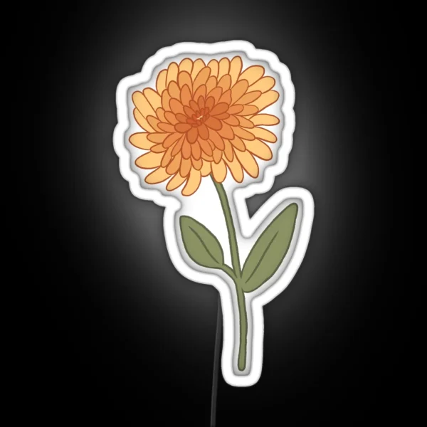 November Chrysanthemum RGB Neon Sign