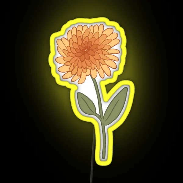 November Chrysanthemum RGB Neon Sign