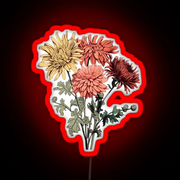 November S Radiant Chrysanthemum RGB Neon Sign