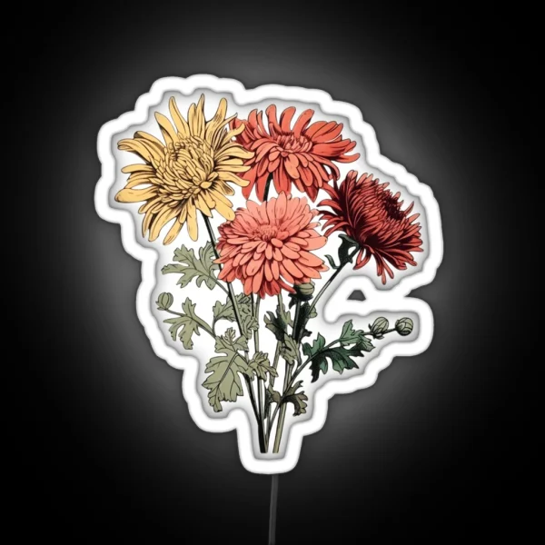 November S Radiant Chrysanthemum RGB Neon Sign