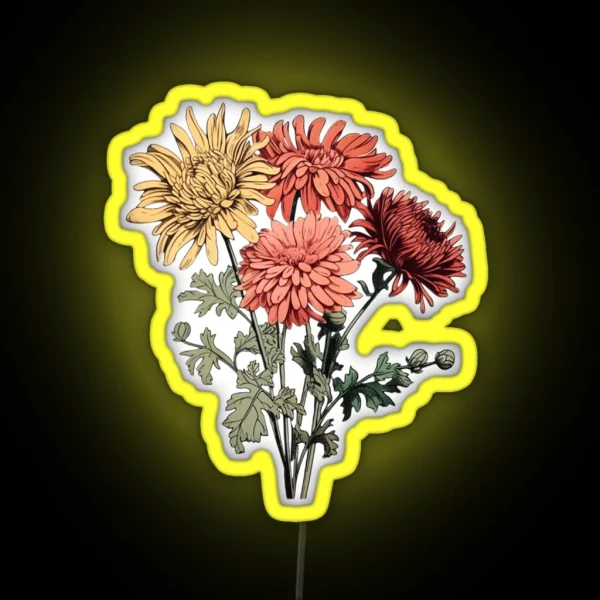 November S Radiant Chrysanthemum RGB Neon Sign