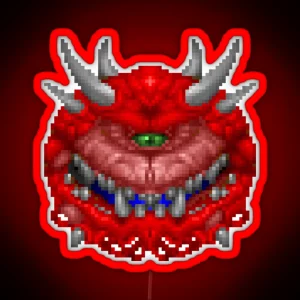 NSM100 Elite Gaming Doom Cacodemon Logo RGB Neon Sign