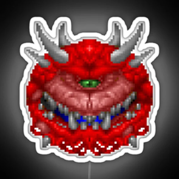 NSM100 Elite Gaming Doom Cacodemon Logo RGB Neon Sign