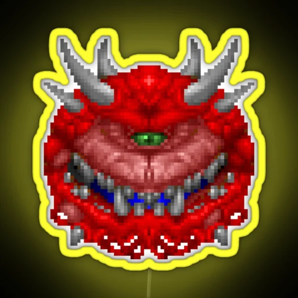 NSM100 Elite Gaming Doom Cacodemon Logo RGB Neon Sign