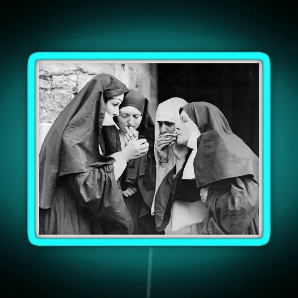 Nuns Smoking RGB Neon Sign