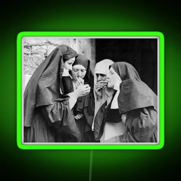 Nuns Smoking RGB Neon Sign