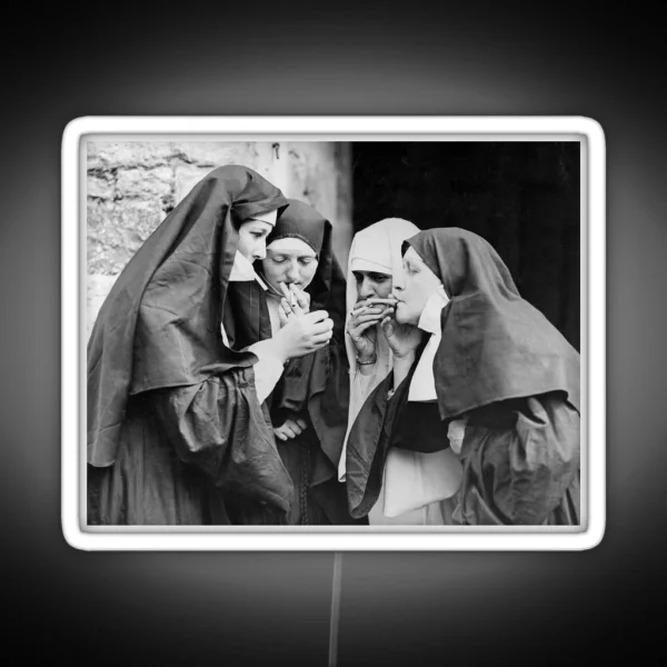 Nuns Smoking RGB Neon Sign