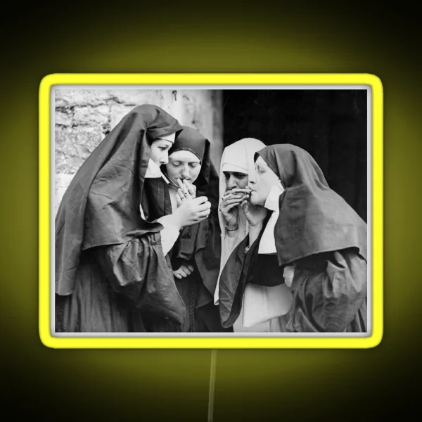 Nuns Smoking RGB Neon Sign