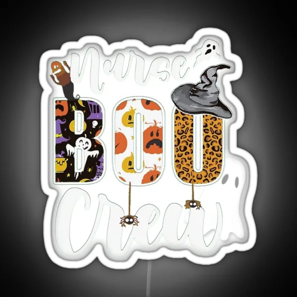 Nurse Boo Crew RGB Neon Sign