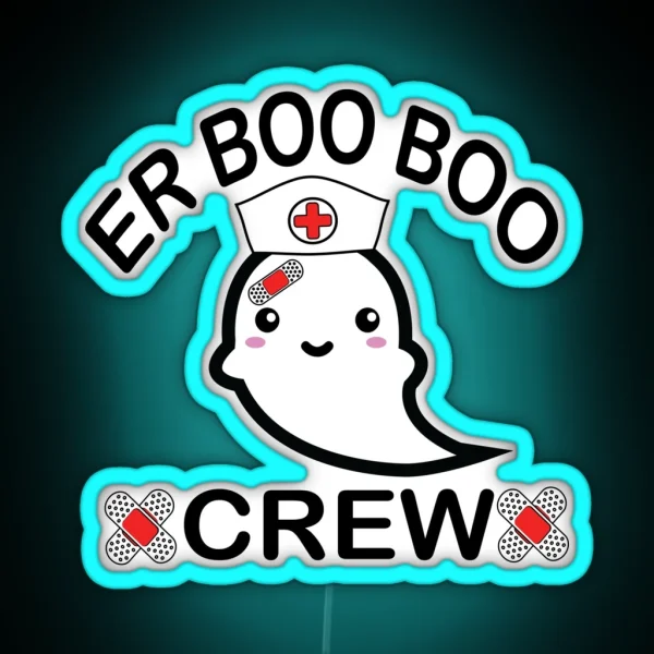 Nurse Ghost ER Boo Boo Crew RGB Neon Sign