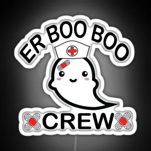 Nurse Ghost ER Boo Boo Crew RGB Neon Sign