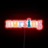 Nursing Heartbeat Love Glows with Soft Pink and White Neon