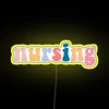 Nursing profession symbolized with colorful vibrant RGB LED lighting effect