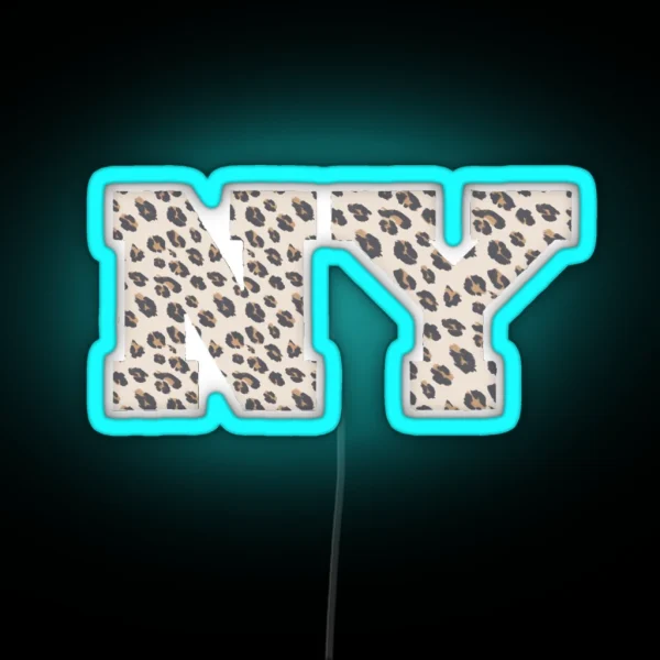 Ny Cheetah Print Led RGB Neon Sign