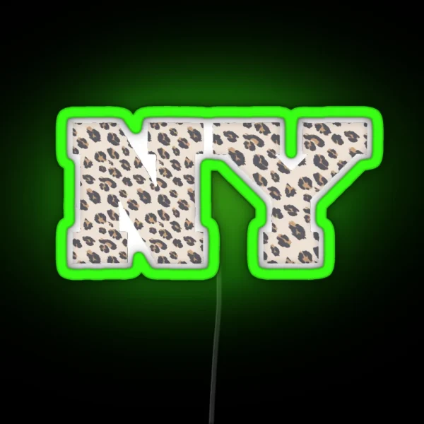 Ny Cheetah Print Led RGB Neon Sign
