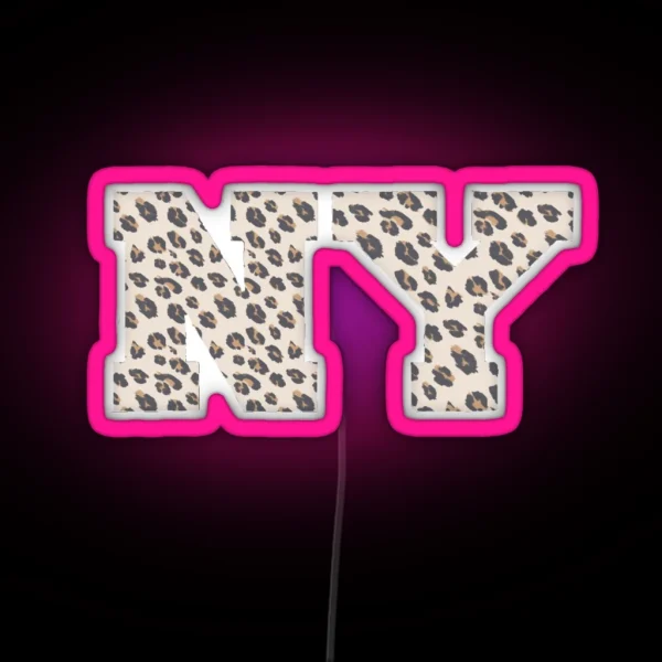 Ny Cheetah Print Led RGB Neon Sign