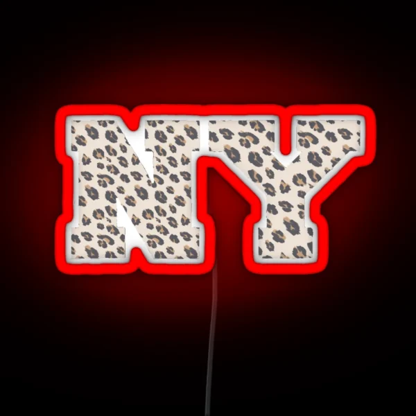 Ny Cheetah Print Led RGB Neon Sign