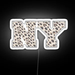 Ny Cheetah Print Led RGB Neon Sign