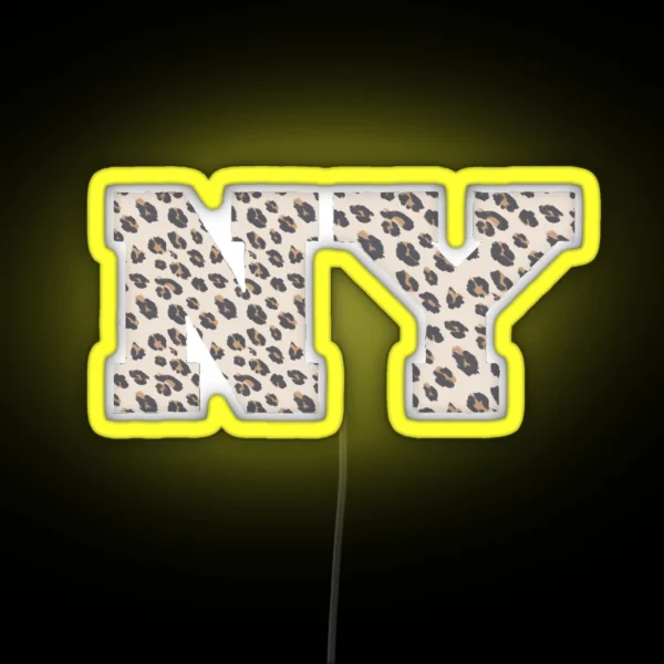 Ny Cheetah Print Led RGB Neon Sign