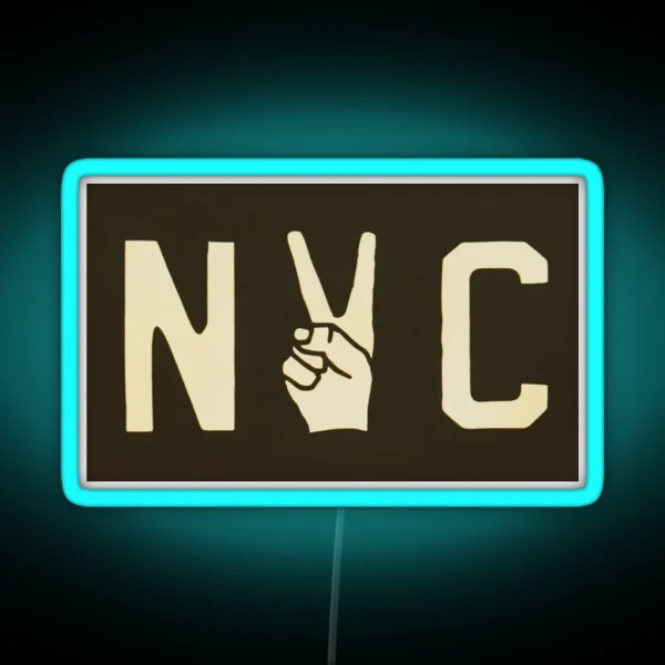 NYC Peace Sign RGB Neon Sign