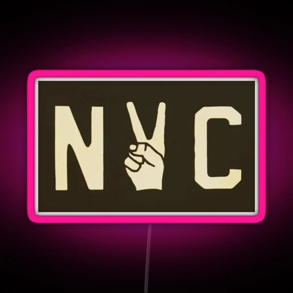 NYC Peace Sign RGB Neon Sign