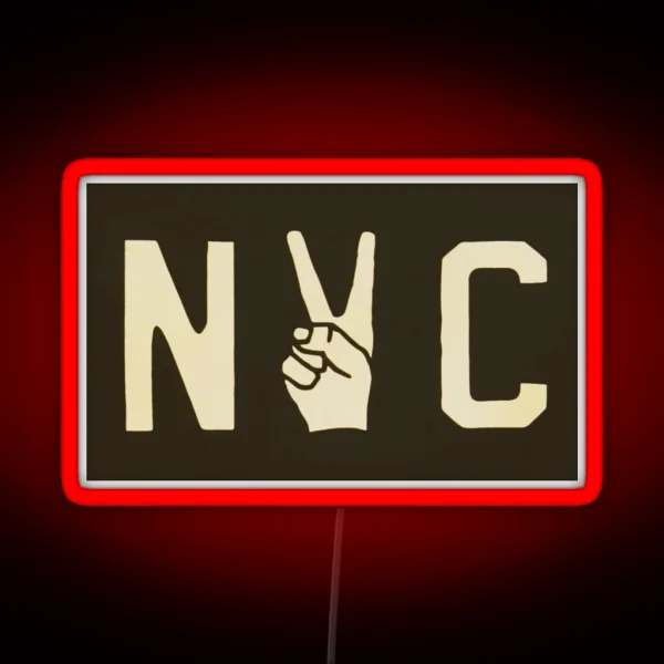 NYC Peace Sign RGB Neon Sign