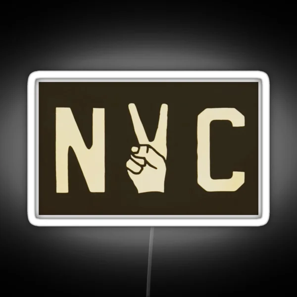 NYC Peace Sign RGB Neon Sign