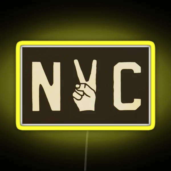 NYC Peace Sign RGB Neon Sign