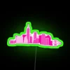 Vibrant NYC Skyline Pink Neon Sign with RGB Color Accent