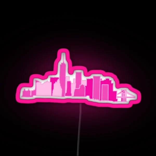 Nyc Skyline Pink RGB Neon Sign