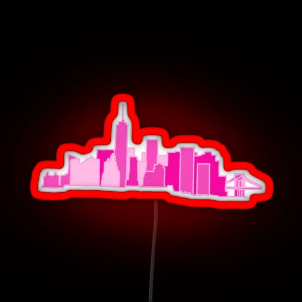 Nyc Skyline Pink RGB Neon Sign