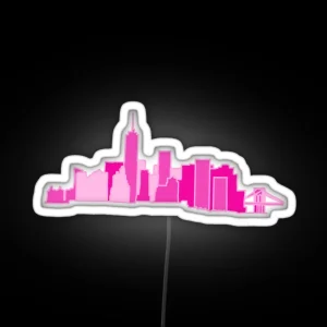 Nyc Skyline Pink RGB Neon Sign