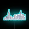 Neon NYC City Skyline Wall Art in Vibrant RGB Colors