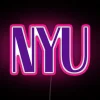 Customizable NYU school spirit RGB neon wall art display