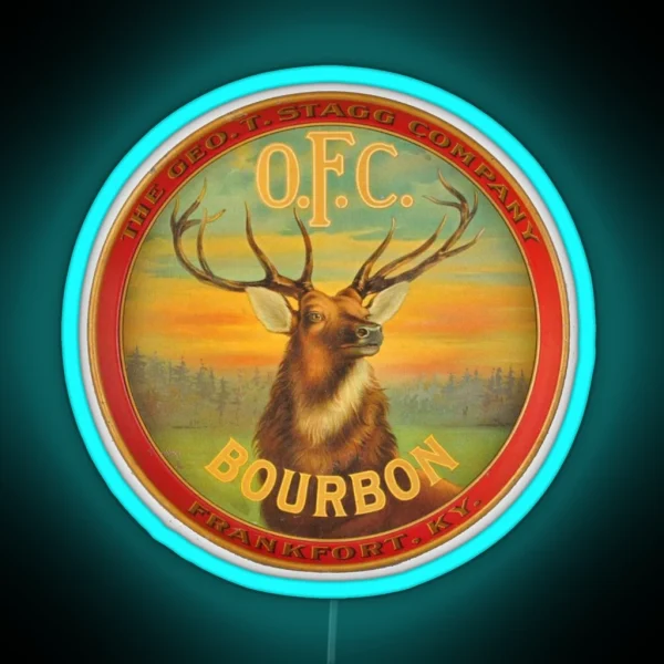 O F C Bourbon Frankfort Kentucky RGB Neon Sign