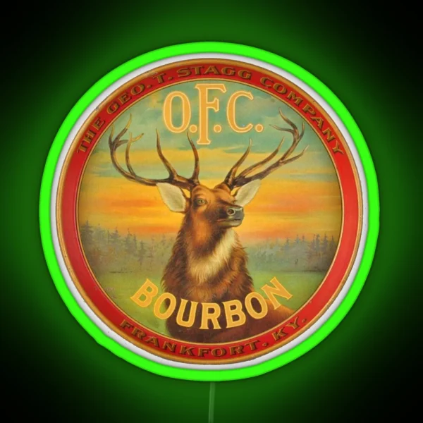 O F C Bourbon Frankfort Kentucky RGB Neon Sign
