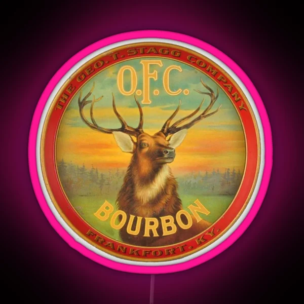 O F C Bourbon Frankfort Kentucky RGB Neon Sign