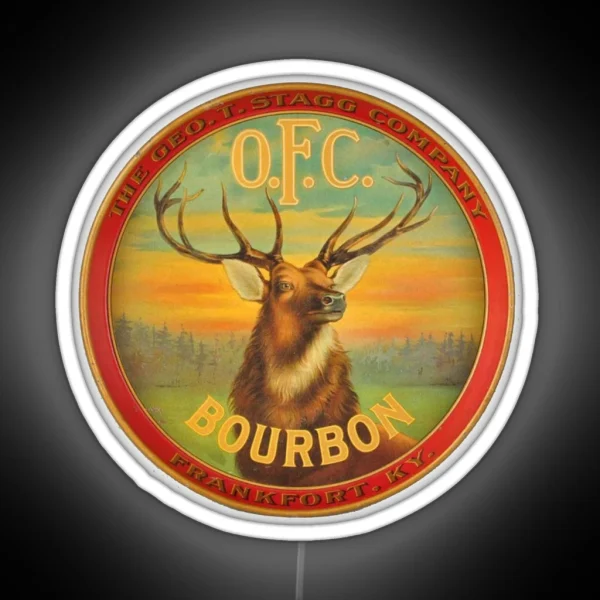O F C Bourbon Frankfort Kentucky RGB Neon Sign