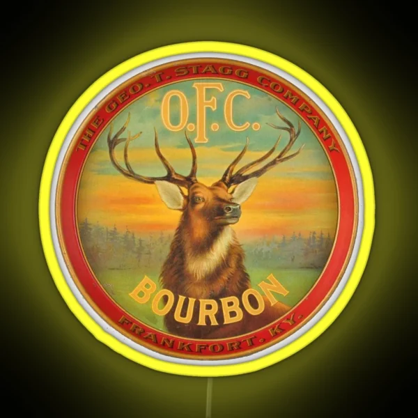 O F C Bourbon Frankfort Kentucky RGB Neon Sign
