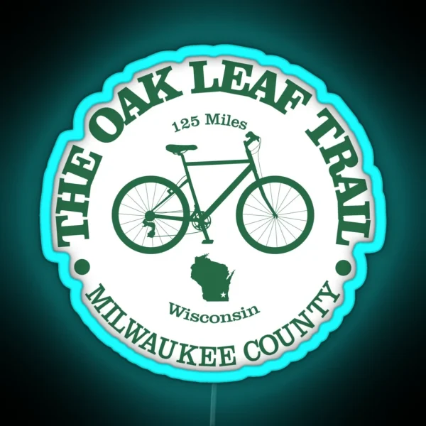 Oak Leaf Trail Cycling RGB Neon Sign