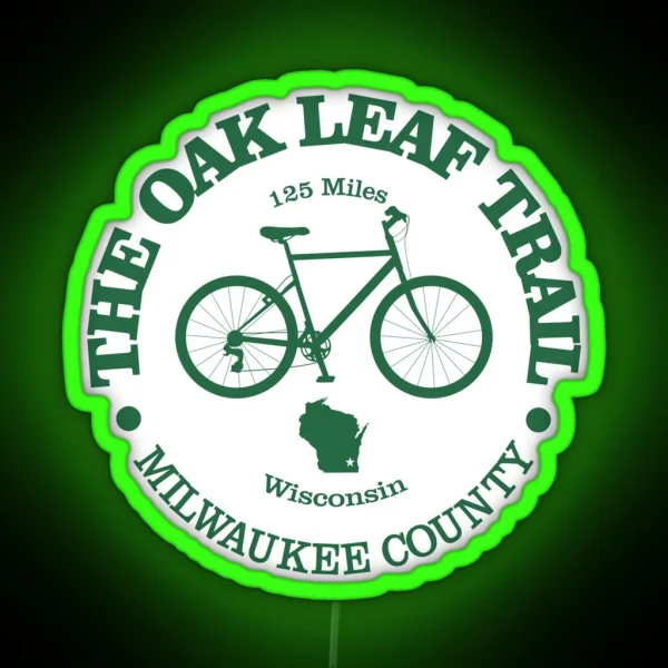 Oak Leaf Trail Cycling RGB Neon Sign