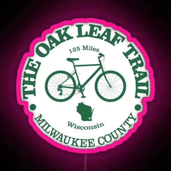 Oak Leaf Trail Cycling RGB Neon Sign