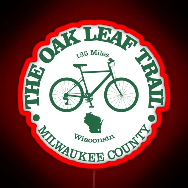 Oak Leaf Trail Cycling RGB Neon Sign