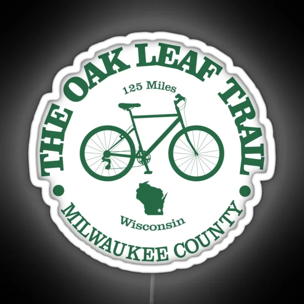 Oak Leaf Trail Cycling RGB Neon Sign