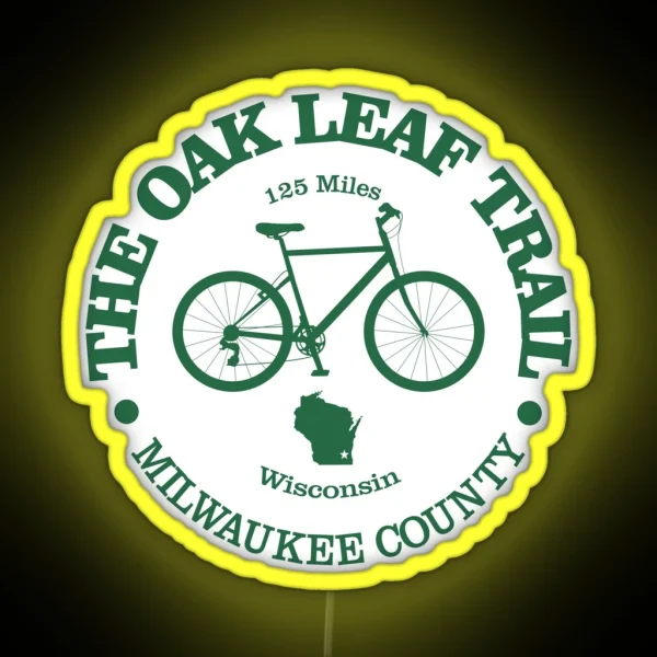 Oak Leaf Trail Cycling RGB Neon Sign