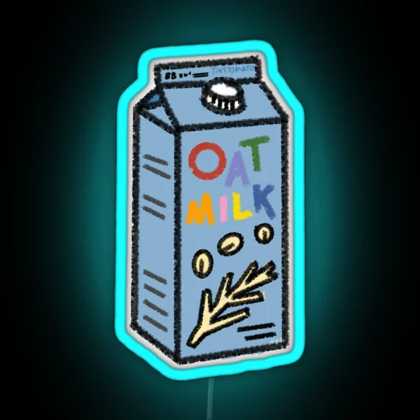 Oat Milk Carton RGB Neon Sign