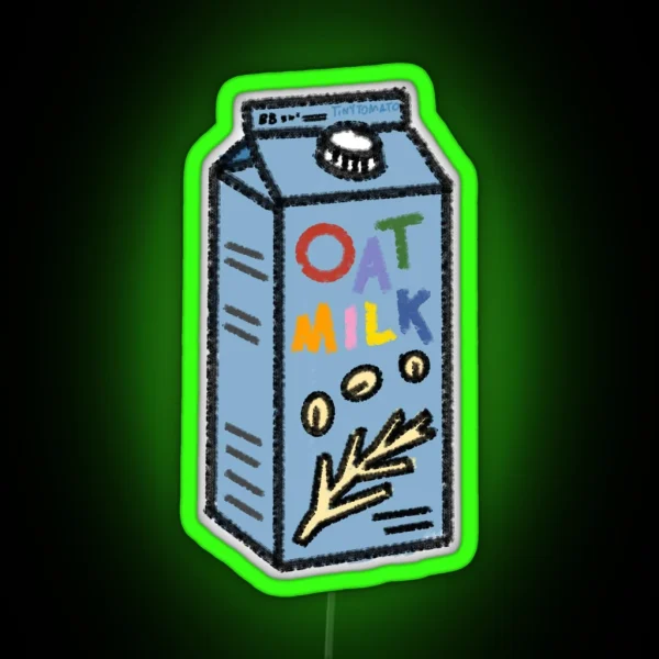 Oat Milk Carton RGB Neon Sign