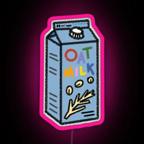Oat Milk Carton RGB Neon Sign